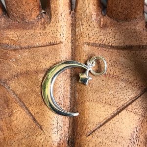 Crescent Moon Sterling Silver Pendant